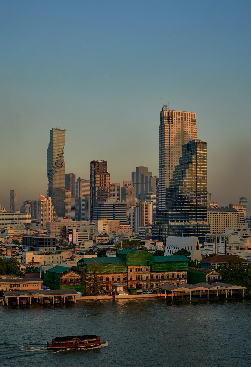 Bangkok skyline across the river